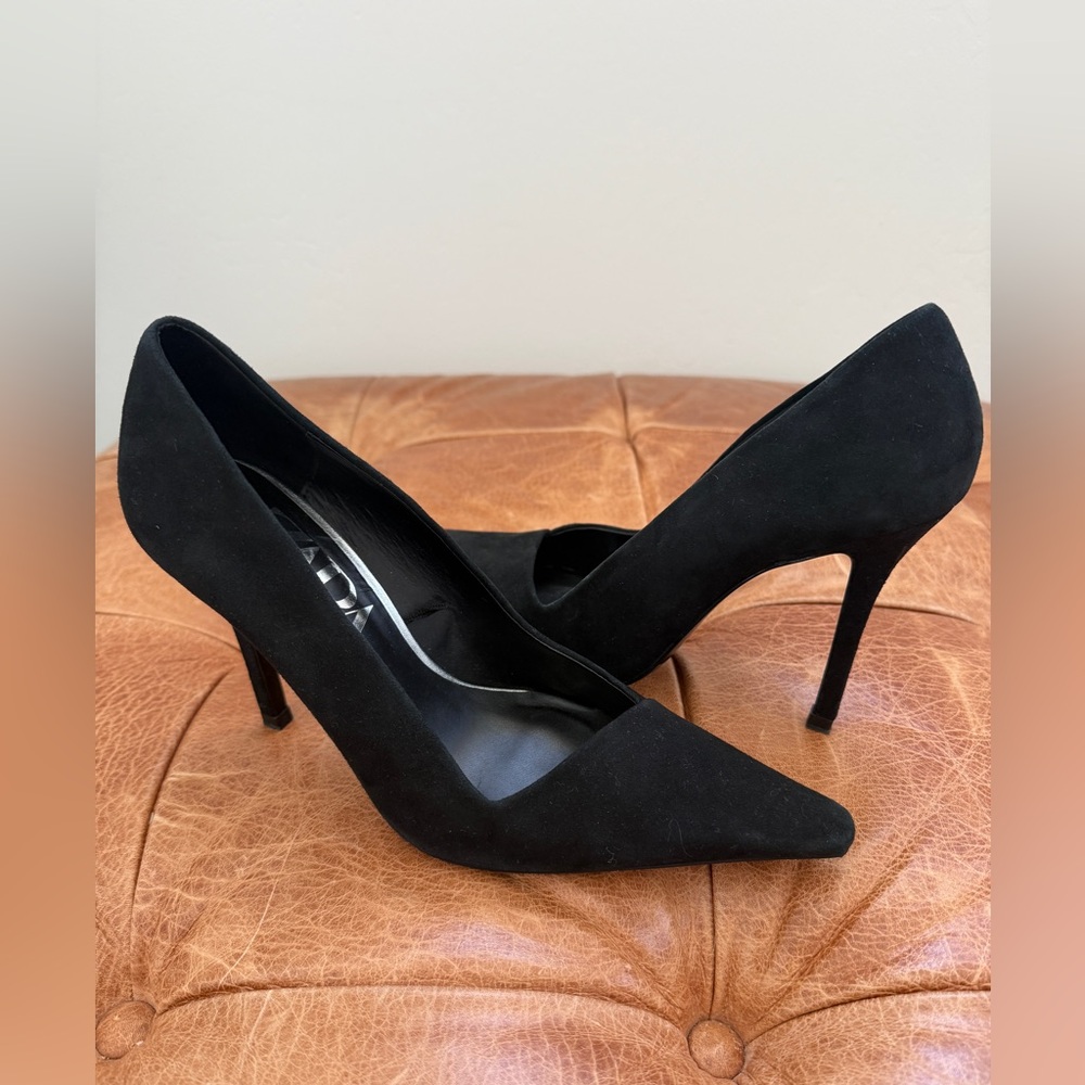 Black Suede Women's Stiletto Pump Heels
